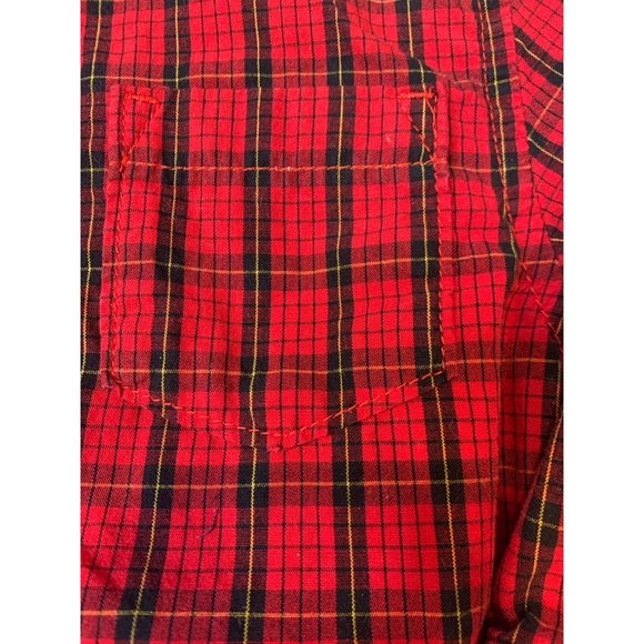 Oshkosh Boys Red Plaid Button Down Bodysuit 24M - Picture 2 of 4